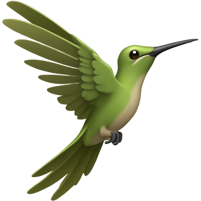 Khaki green kolibri bird flying  emoji