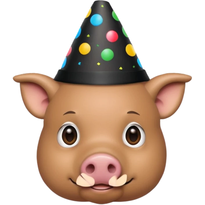 black pig party hat human body emoji