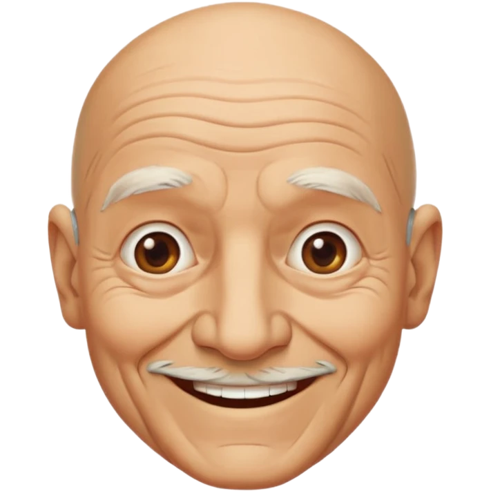 old man without hair emoji