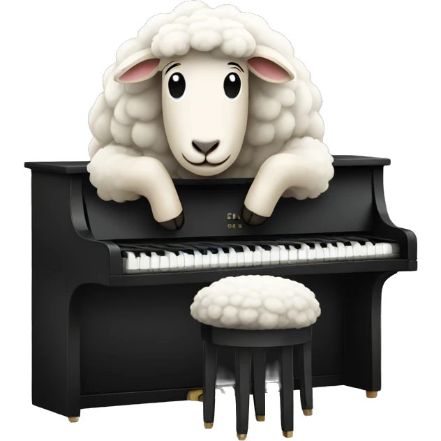 Sheep sitting in Front of a piano emoji