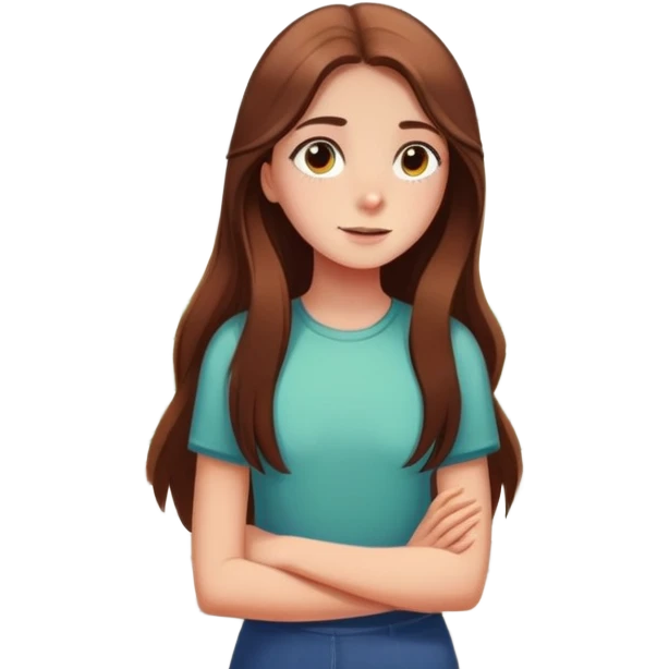 Girl with long brown hair looking out a window with sunbeams and houseplants around her in the background cartoon style  emoji