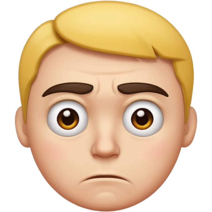 cartoon face with a frown, raised eyebrows, and a hint of anger mixed with disappointment emoji