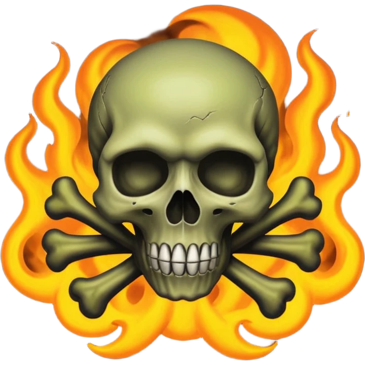 a poisonous cloud of gas, dark swamp color, with an image of a skull and two crossed bones behind the skull emoji