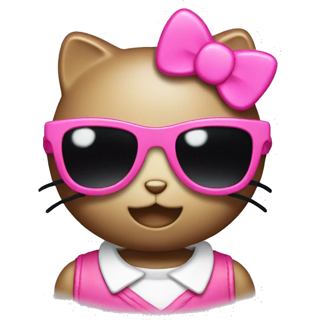 Hello kitty with a pink sunglasses  emoji