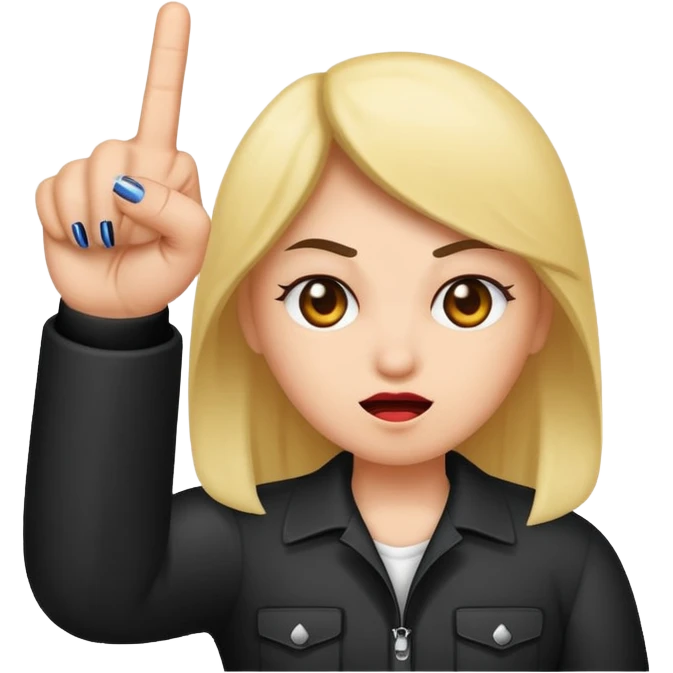 A baddie showing middle finger  emoji