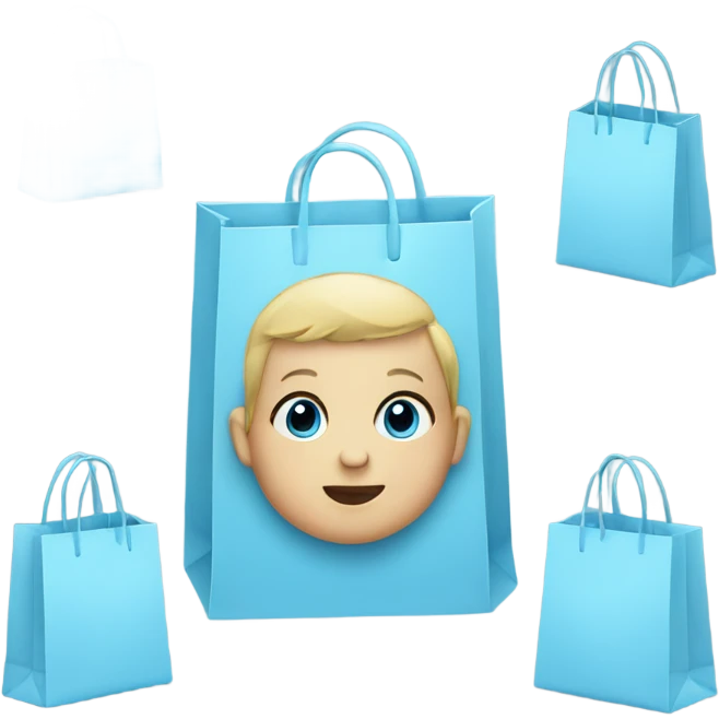 Baby blue shopping bags  emoji