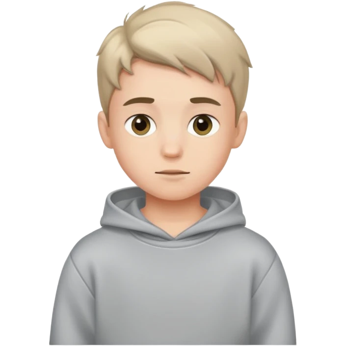 A boy wearing a sweatshirt emoji