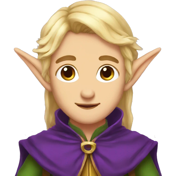 Noble Elf with Elf ears and blonde hair and purple robes emoji