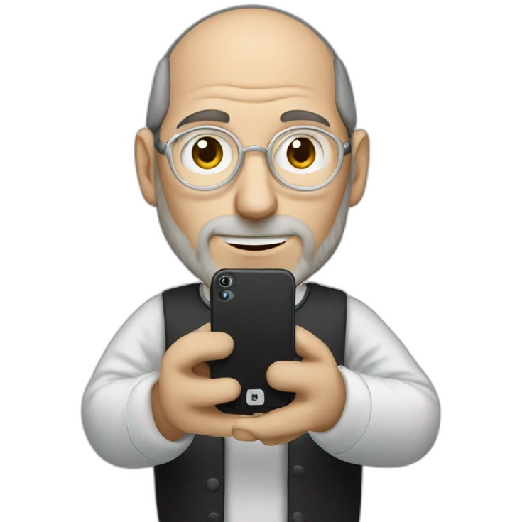 Steve Jobs holding iPhone 15 emoji