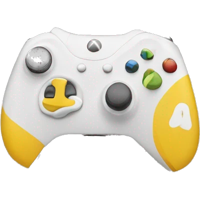 A white yellow guy with this face only and in front of him is an Xbox game controller  emoji