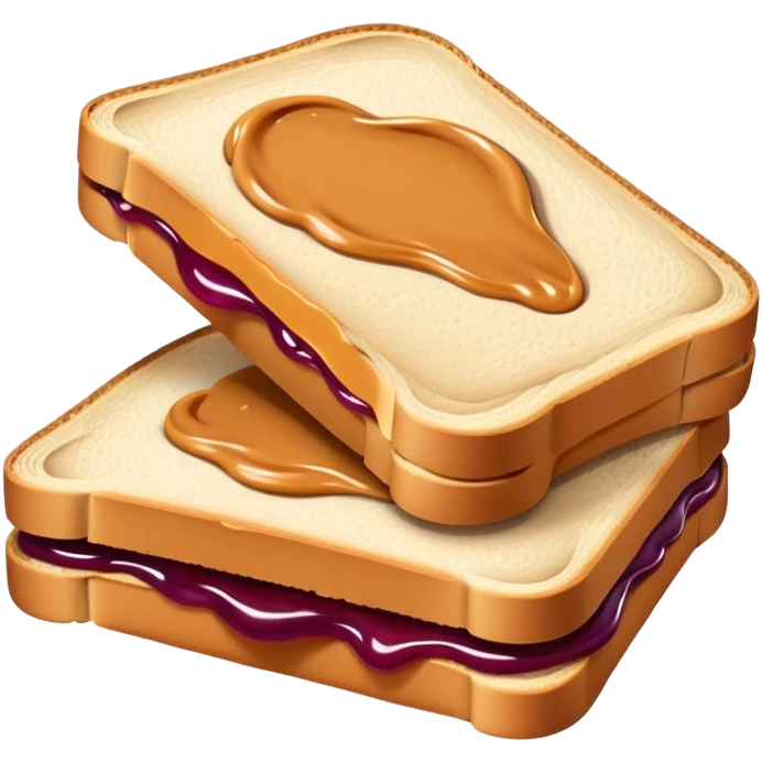 Peanut butter and jelly sandwich with no peanut butter on top piece of bread emoji