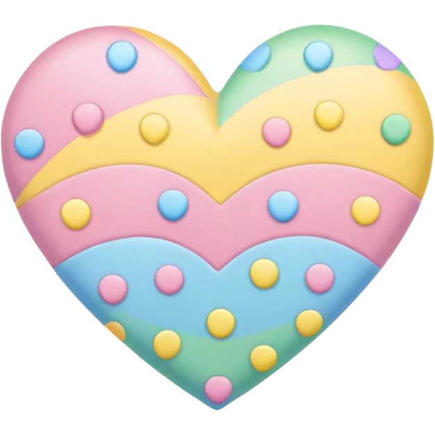 pastel heart with a rainbow polka dot pattern emoji