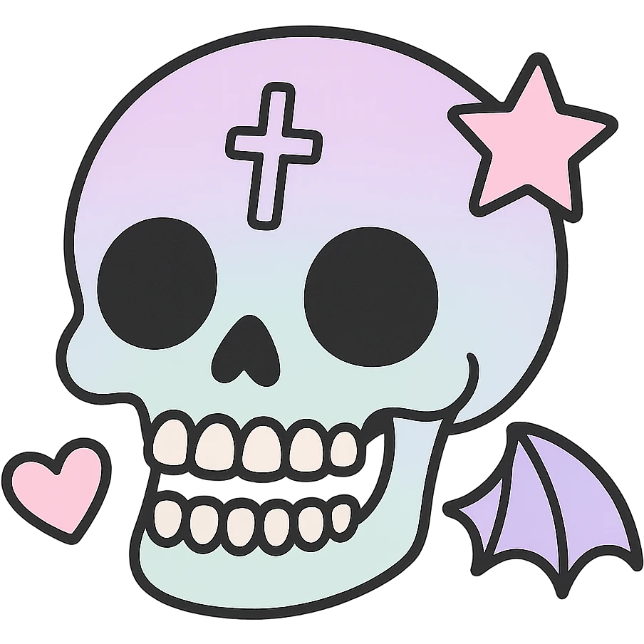 pastel goth black object remove background emoji