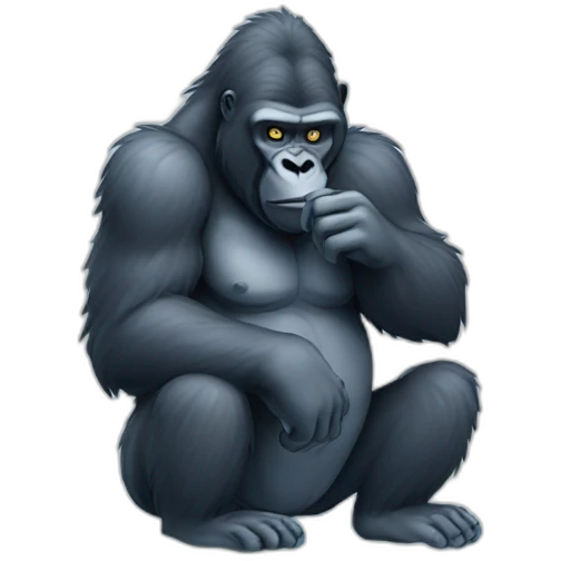 Gorilla feeling cold freezing ice emoji
