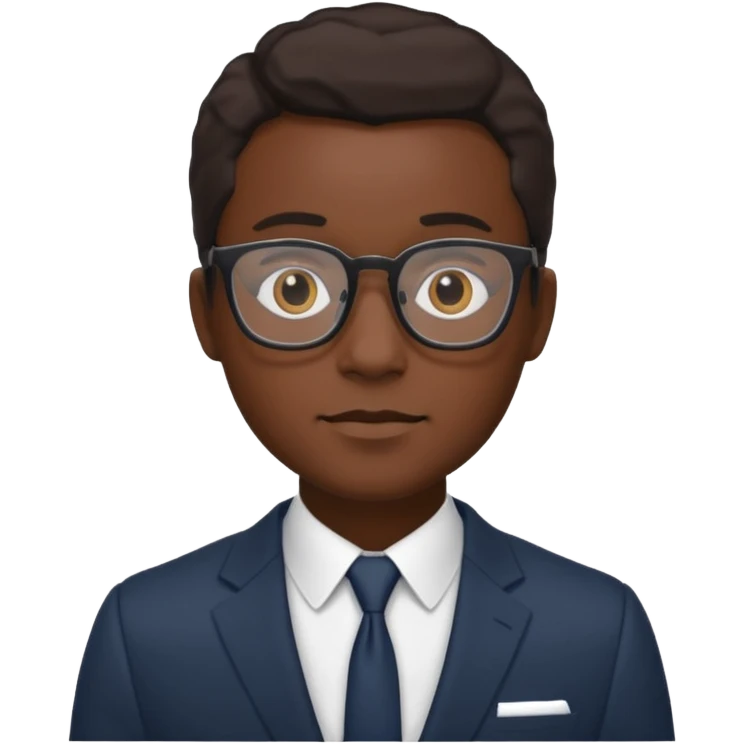 black man in suits wearing glasses emoji