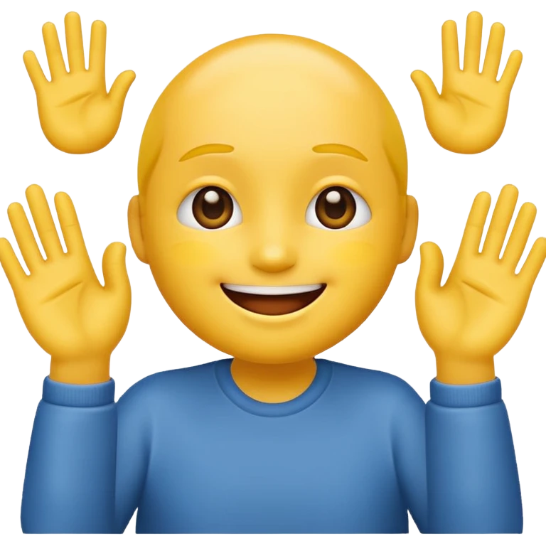 Face with person giving themselves a high five. use the standard yellow emoji with hands should be touching with visual showing a clap emoji