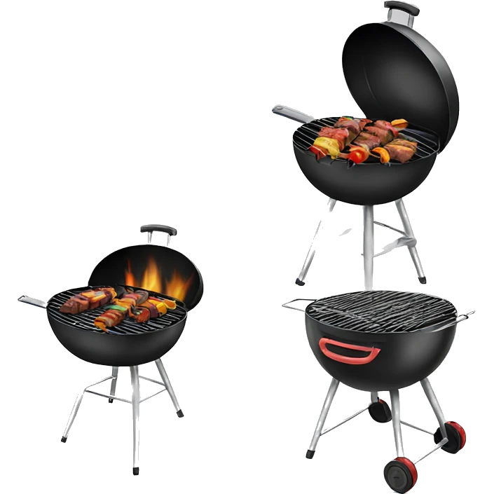 barbecue grill on which kebabs are cooking emoji