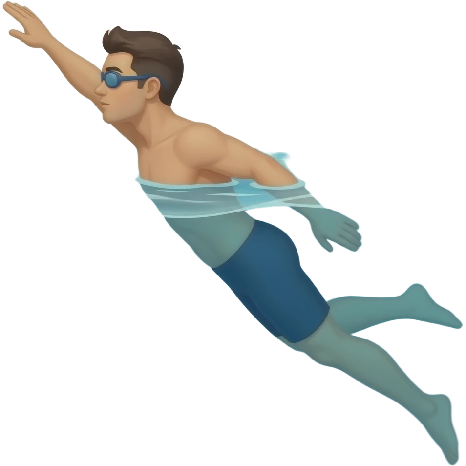 swimming in the pool, fool body, side view emoji