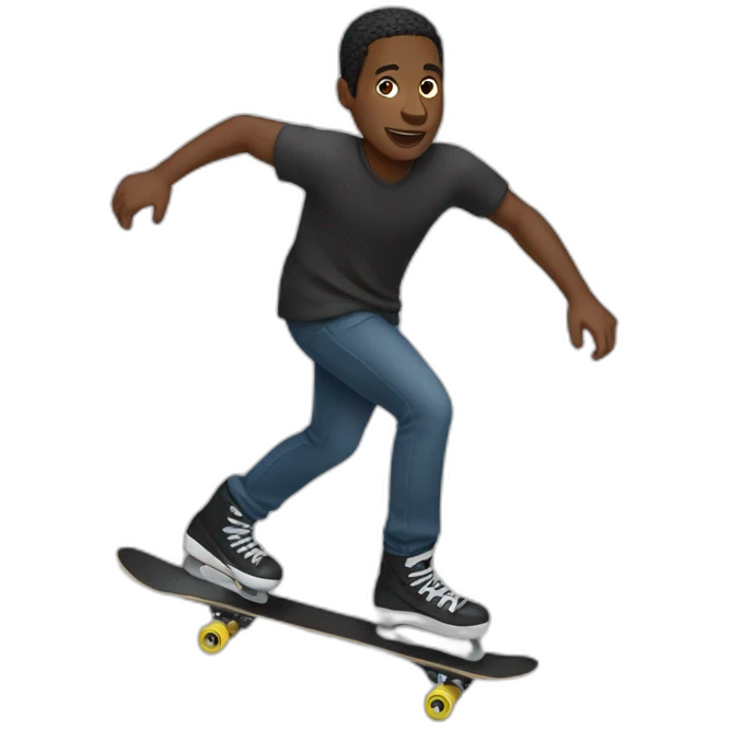 black man skating emoji