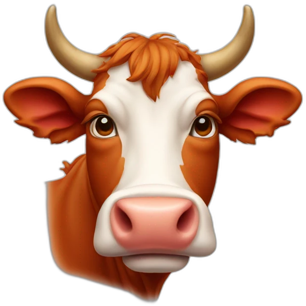 the head of a red cow emoji