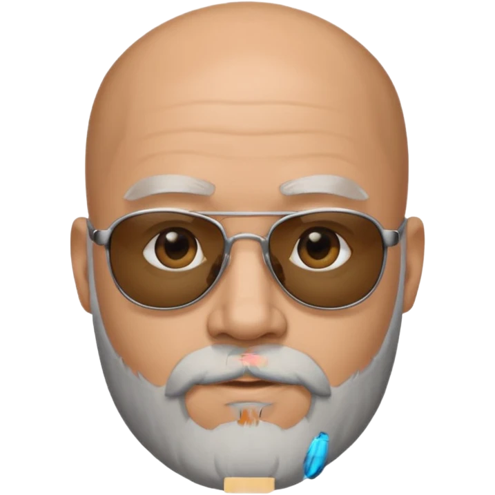 Bald male, black sunglasses, gray goatee beard, realistic portrait emoji