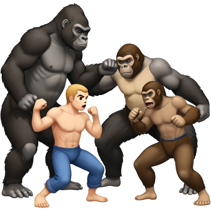 100 men vs 1 gorilla  emoji