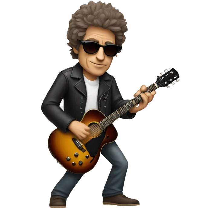 bob dylan with sunglases and guitar emoji