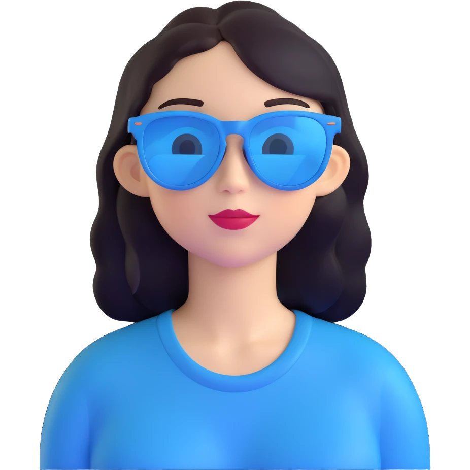 girl with blue sunglasses emoji