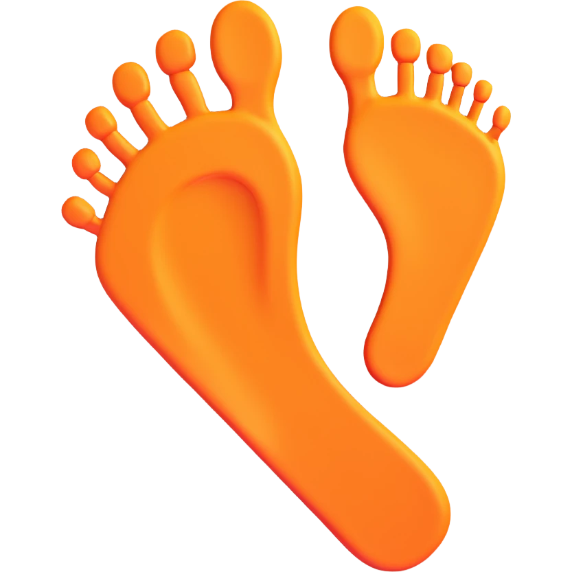 right human footprint, clear and simple emoji