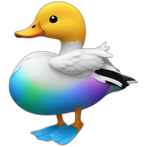 Un canard arc-en-ciel emoji