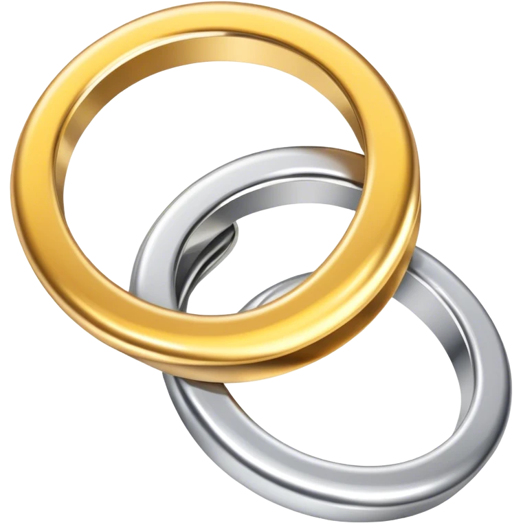 Two couple rings one of them gold and the other is silver emoji