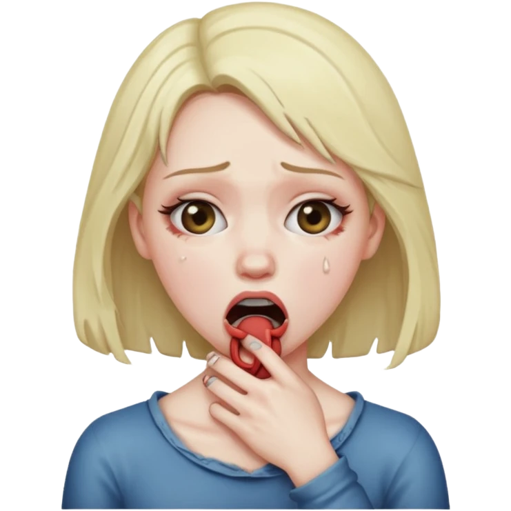 lady choking herself emoji