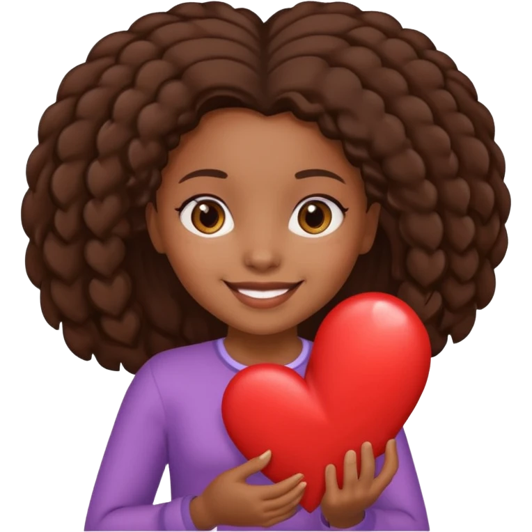 Heart in hand African American girl emoji