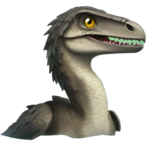 A raptor swimming in a lake emoji
