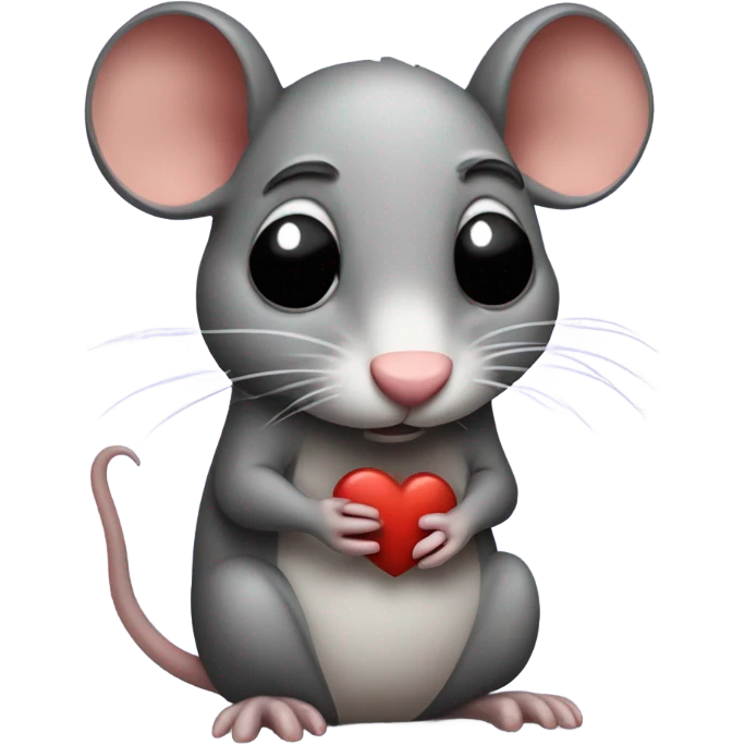 Sad Rat with a broken heart emoji