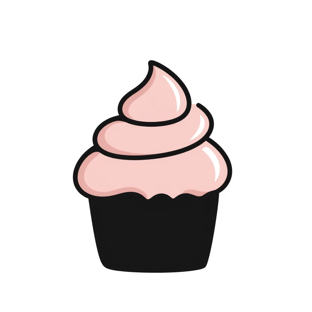 cupcake with pink icing emoji