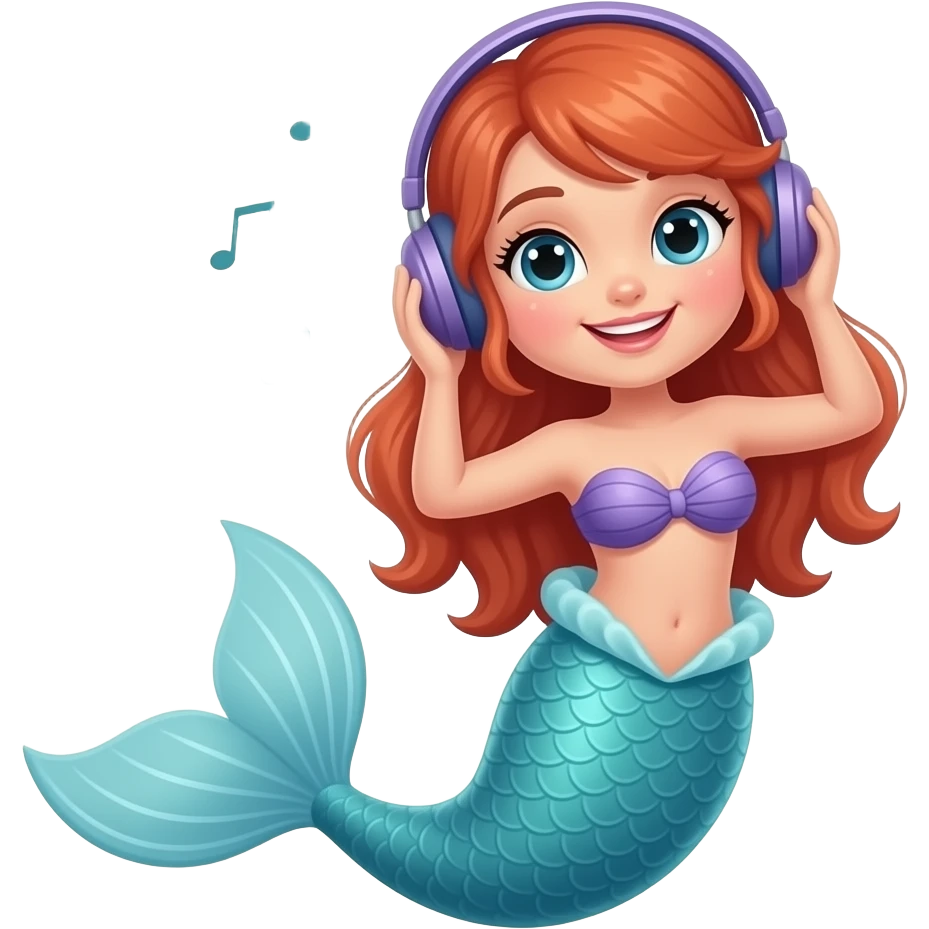 MERMAID LISTENING TO MUSIC emoji