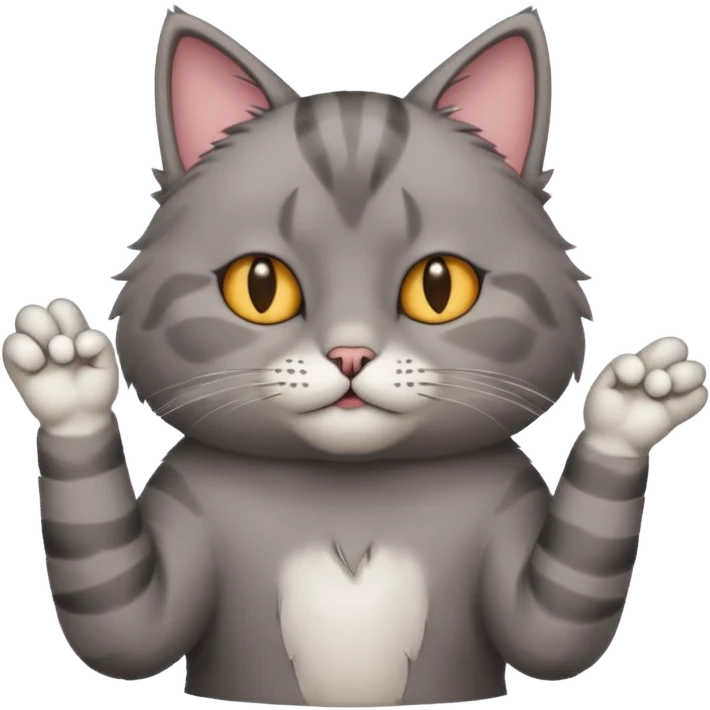cat doing a 'slay' hand gesture emoji