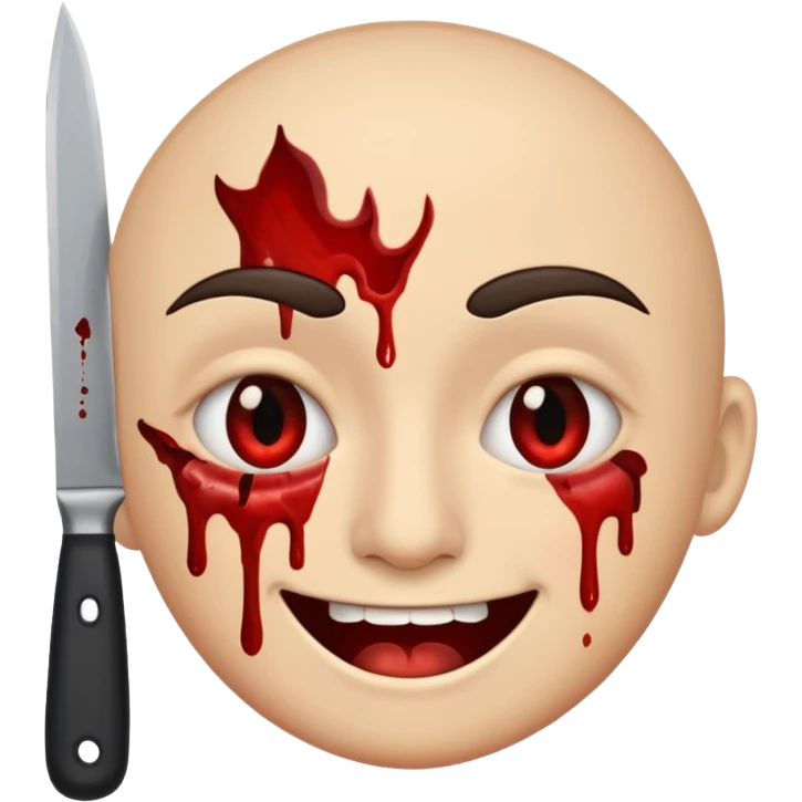 a smiling face with a knife in its eye, expressive and bold emoji