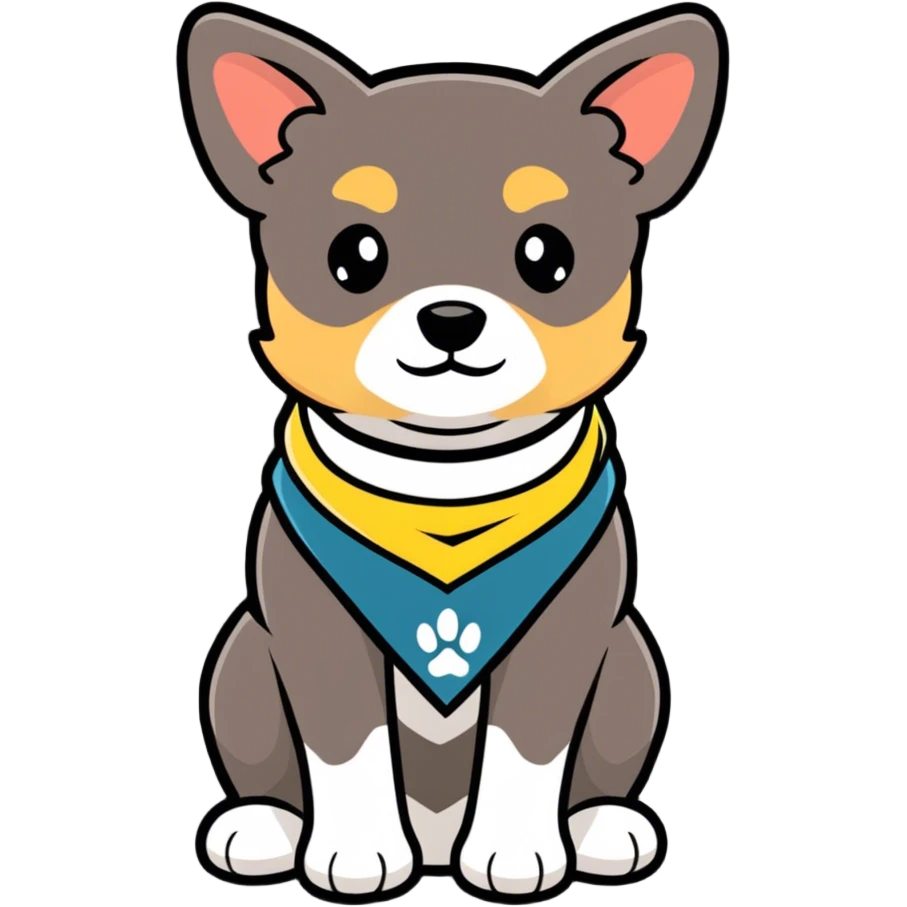 dog with bandana emoji