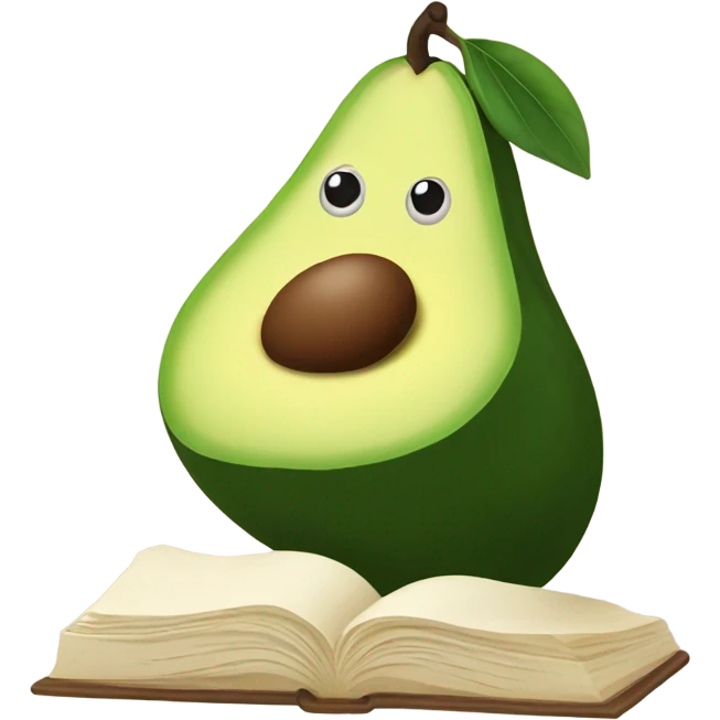 Avocado reading emoji