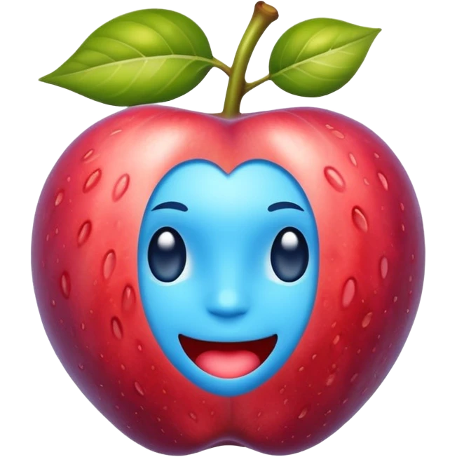 Colorful fruits with glowing antioxidant particles, cell protection, bright clean colors, simple emoji style emoji
