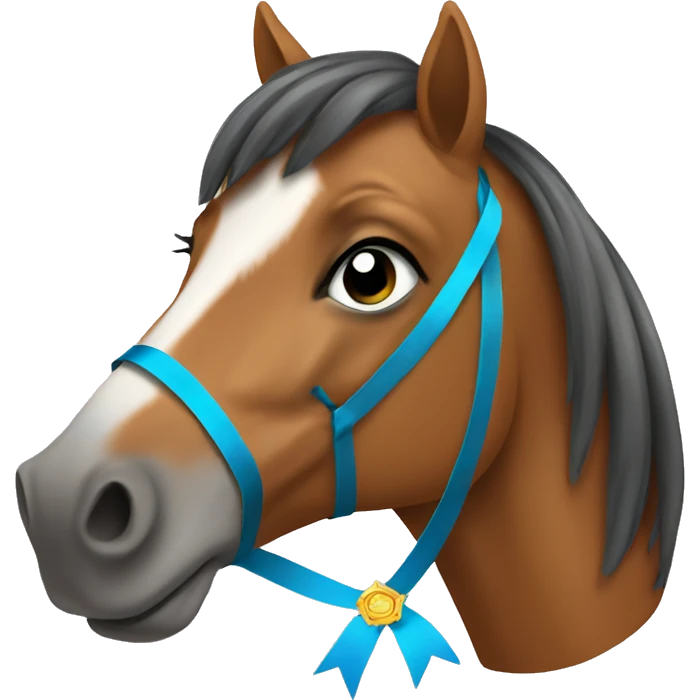 Horse with prize ribbon emoji