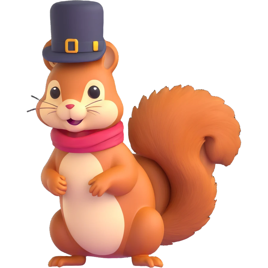 squirrel with a hat emoji