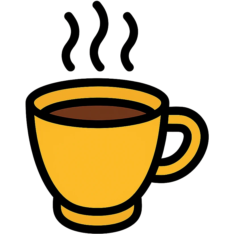 coffee cup icon with color outline emoji