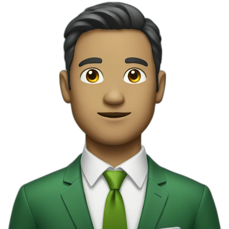 guy in green suit and tie emoji