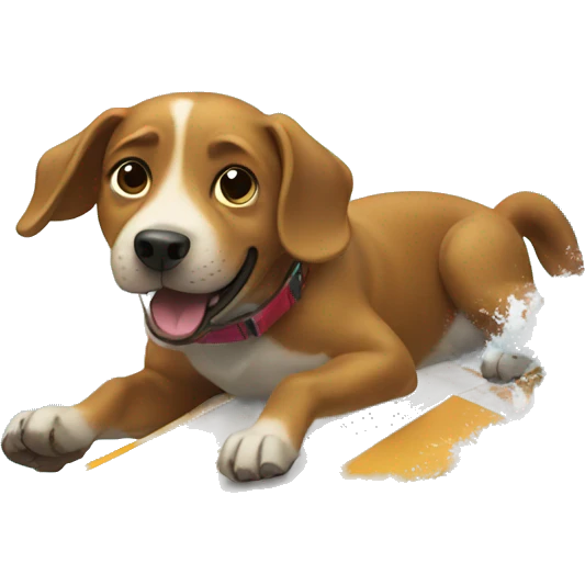 A dog surfing emoji