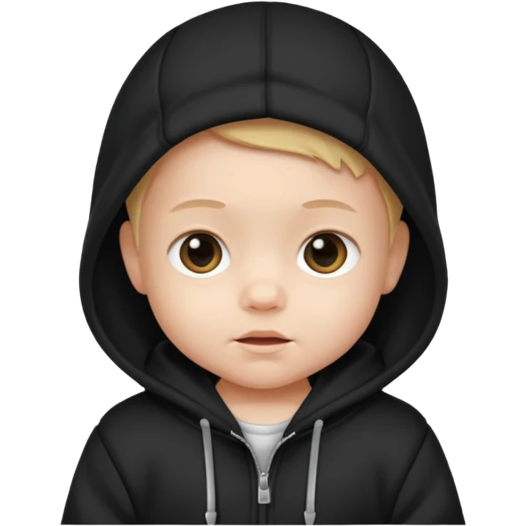 baby with black hoodie emoji