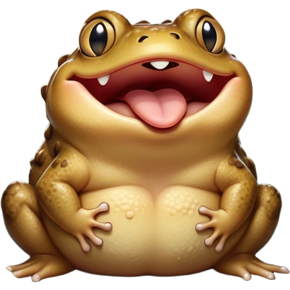 Cinematic Cute Yawning Toad Portrait Emoji, Head tilted slightly with a dramatic, wide-open yawn, showcasing a stout, textured body with drooping, warty features and sleepy, half-closed eyes, Simplified yet irresistibly adorable features, highly detailed, glowing with a soft, cozy woodland glow, high shine, relaxed yet expressive, stylized with a dash of whimsical amphibian charm, soft glowing outline, capturing the essence of a drowsy yet affectionate toad that appears ready to stretch out for a nap! emoji