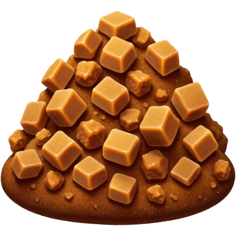 dark brown sugar mound, moist and sticky, fine irregular granules and soft clusters, rich amber color, matte finish, soft lighting, emoji scale emoji